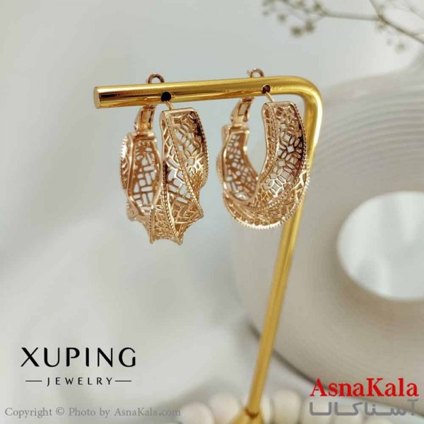 گوشواره حلقه ای زنانه مدل مشبک ژوپینگ کد GSH15730W