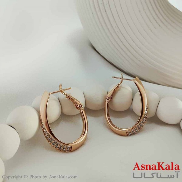 گوشواره حلقه ای زنانه مدل صدفی ژوپینگ کد GSH15733W