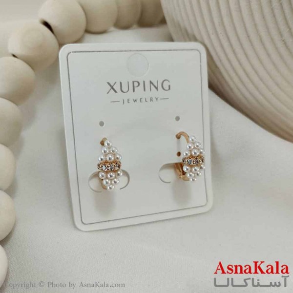 گوشواره حلقه ای زنانه مدل مرواریدی ژوپینگ کد GSH15749W