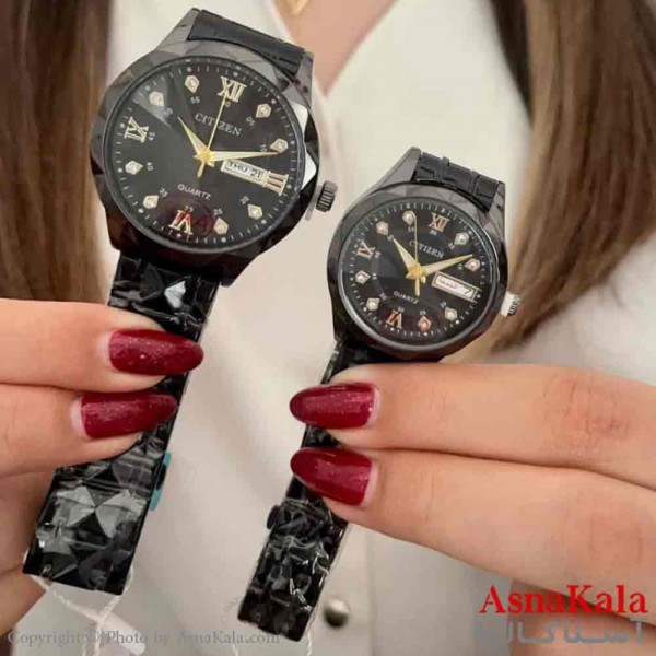 ساعت ست زنانه و مردانه سیتیزن شرکتی موتور کوارتز  نقره ای رنگ ثابت و ضدآب کد WTCH11260W