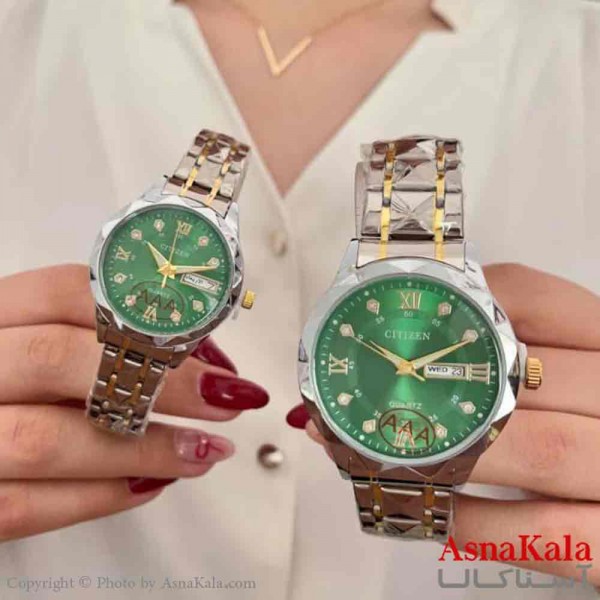 ساعت ست زنانه و مردانه سیتیزن شرکتی موتور کوارتز  نقره ای رنگ ثابت و ضدآب کد WTCH11263W