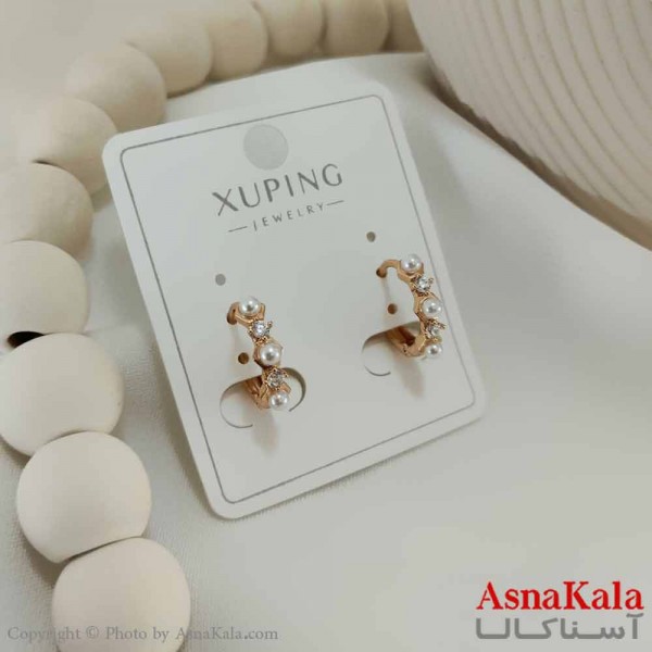 گوشواره حلقه ای زنانه مدل مروارید ژوپینگ کد GSH15760W