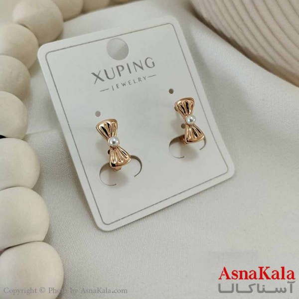 گوشواره میخی زنانه مدل پاپیون ژوپینگ کد GSH15768W