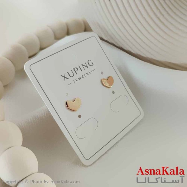 گوشواره میخی زنانه مدل قلب ژوپینگ کد GSH15769W