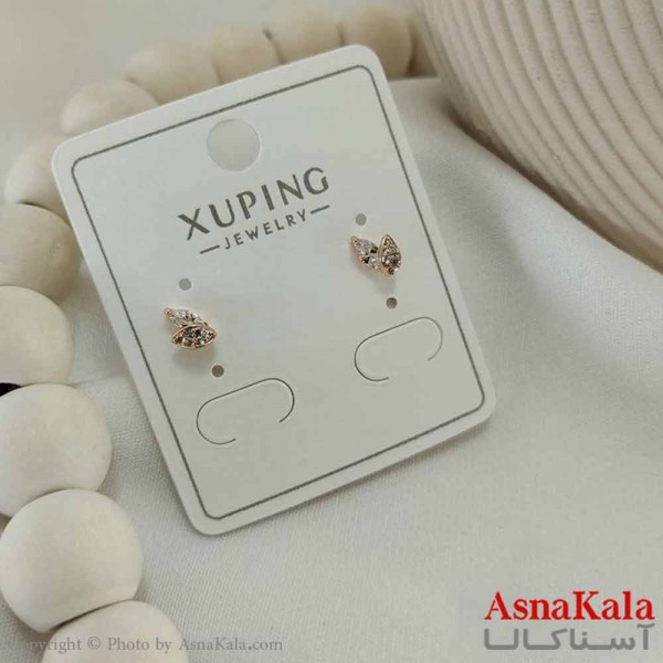 گوشواره میخی زنانه مدل برگ  ژوپینگ کد GSH15775W