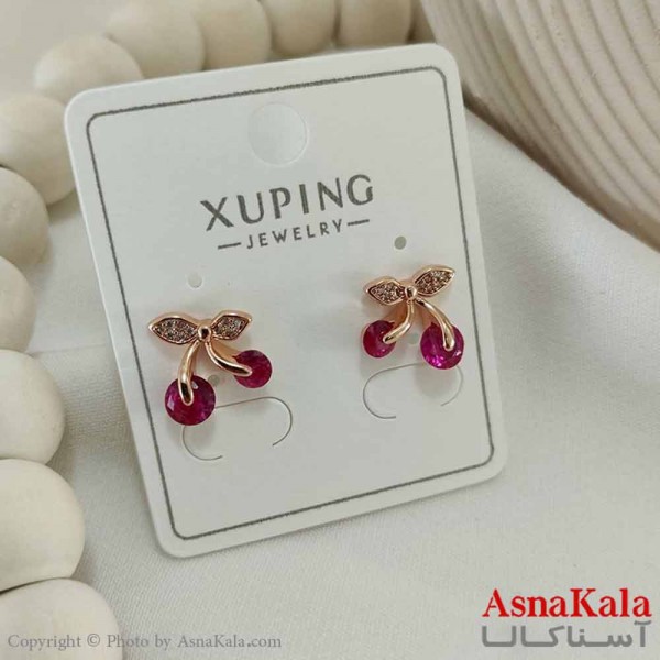 گوشواره میخی زنانه مدل گیلاس  ژوپینگ کد GSH15785W