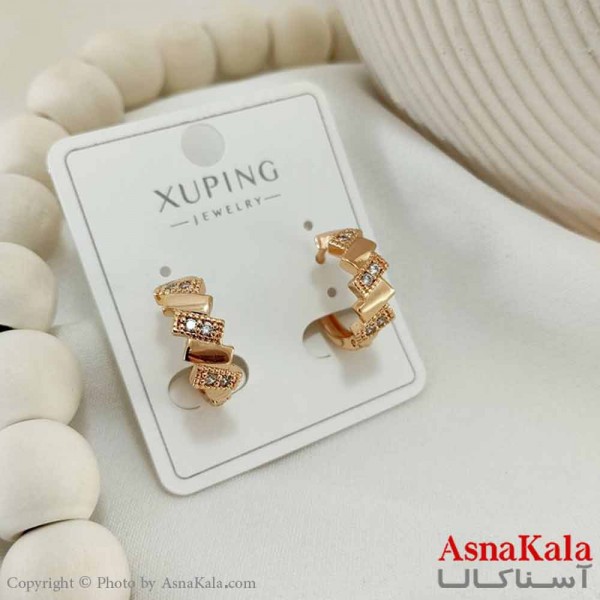 گوشواره حلقه ای زنانه مدل نگین دار ژوپینگ کد GSH15797W