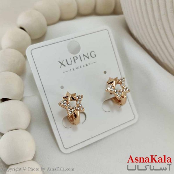 گوشواره حلقه ای زنانه مدل ستاره ای ژوپینگ کد GSH15804W
