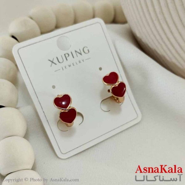 گوشواره حلقه ای زنانه مدل گرد قلبی ژوپینگ کد GSH15819W