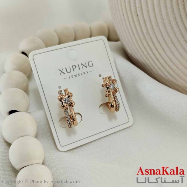 گوشواره حلقه ای زنانه مدل گل دار  ژوپینگ کد GSH15820W