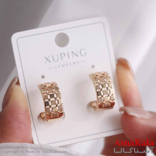 گوشواره حلقه ای زنانه مدل پنجره ای  ژوپینگ کد GSH15823W