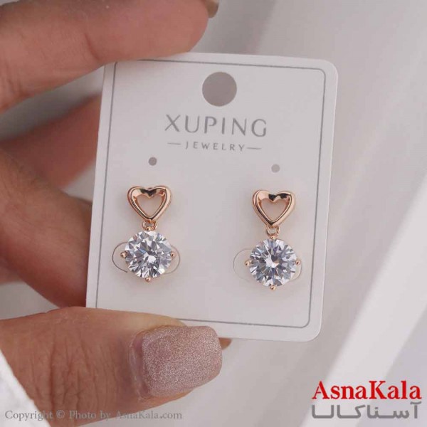 گوشواره میخی زنانه مدل تک نگین  ژوپینگ کد GSH15825W