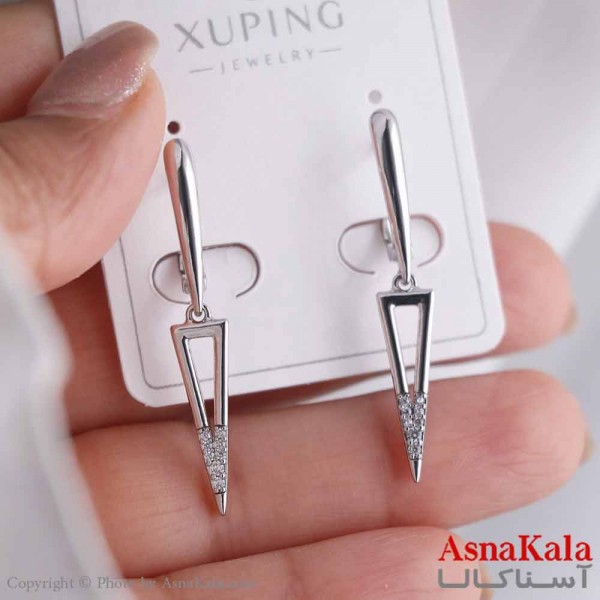 گوشواره میخی زنانه مدل آویزی مثلث ژوپینگ کد GSH15833W