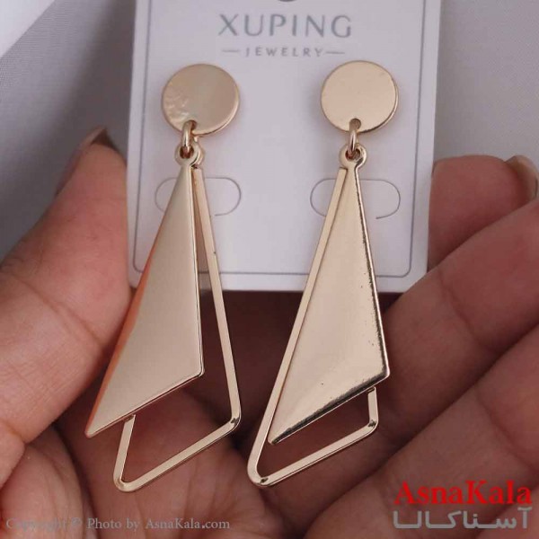 گوشواره میخی زنانه مدل مثلث مینیمال  ژوپینگ کد GSH15839W