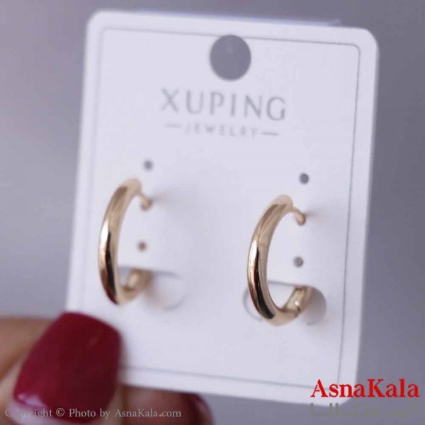 گوشواره حلقه ای زنانه مدل گرد طلایی  ژوپینگ کد GSH15856W