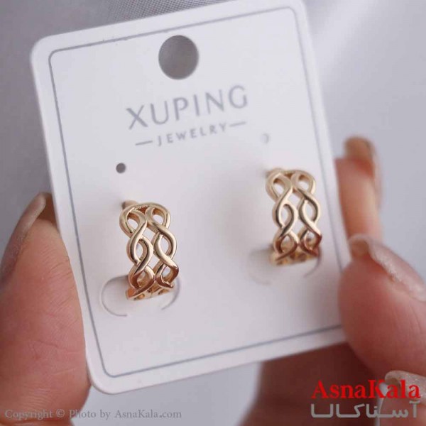 گوشواره حلقه ای زنانه مدل طنابی ژوپینگ کد GSH15863W