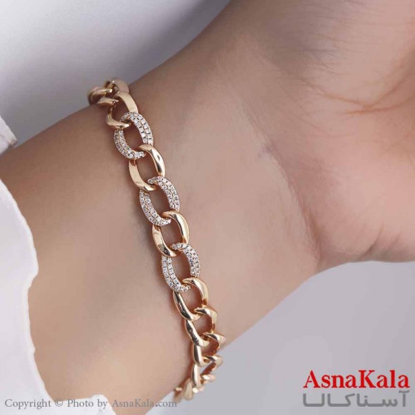 دستبند زنانه ترند برند ژوپینگ Xuping مدل کارتیر نگینی  کد DSB18713W