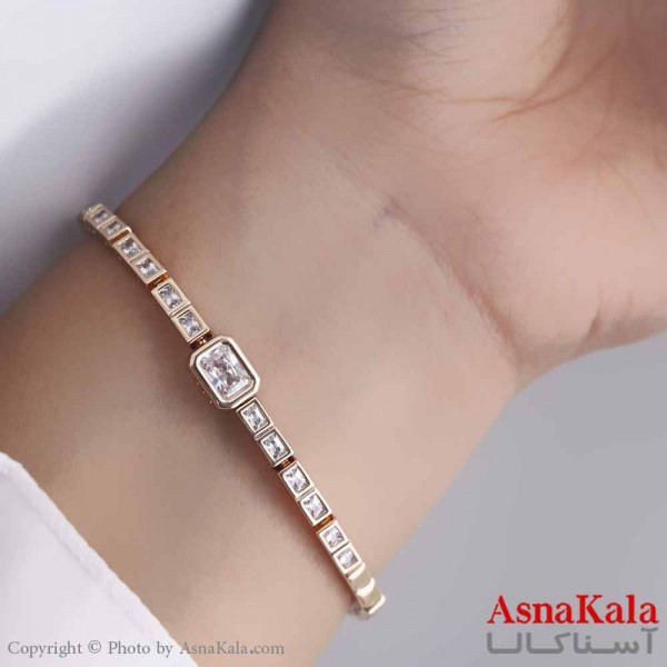 دستبند زنانه ترند برند ژوپینگ مدل مینیمال فول نگین   کد DSB18716W