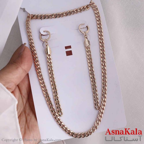 نیم ست زنانه ژوپینگ مدل کارتیر شامل گوشواره و گردنبند کد NIM14633W