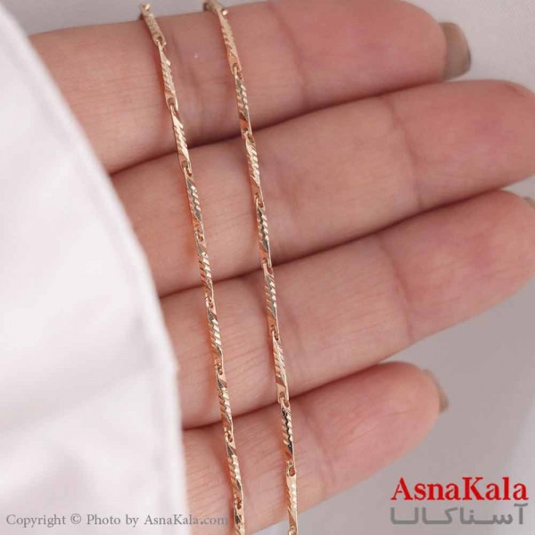 گردنبند ژوپینگ مینیمال دخترانه مدل زنجیر طلایی کد GNB161075W