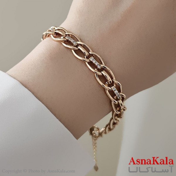 دستبند زنانه ترند برند ژوپینگ مدل زنجیری نگینی   کد DSB18722W