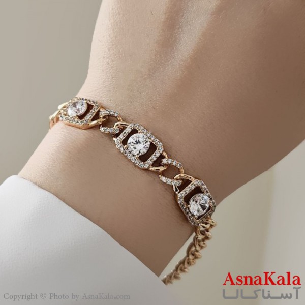 دستبند زنانه ترند برند ژوپینگ مدل نگینی کد DSB18724W