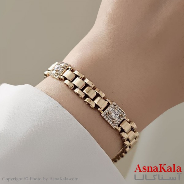 دستبند زنانه ترند برند ژوپینگ مدل زنجیری نگینی   کد DSB18728W