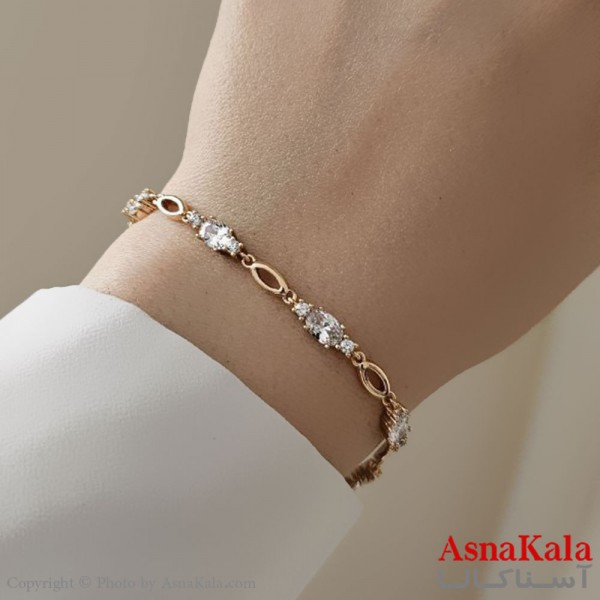 دستبند زنانه ترند برند ژوپینگ مدل نگین ظریف   کد DSB18729W