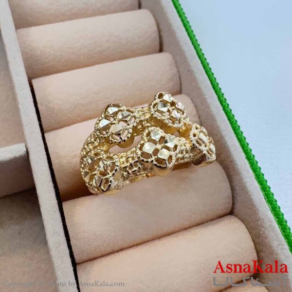 انگشتر زنانه طلاروس مدل گل طلایی ANG19689W