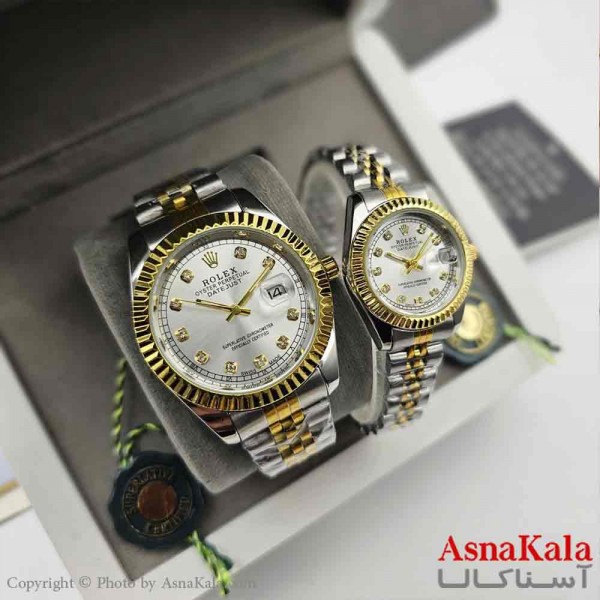ساعت ست زنانه و مردانه رولکس شرکتی موتورکوارتز رنگ ثابت و ضدآب کد WTCH11266W