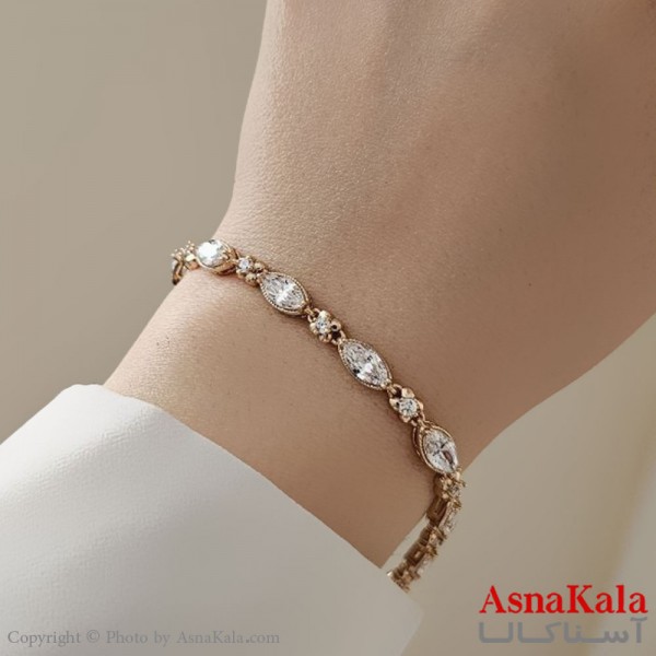 دستبند زنانه ترند برند ژوپینگ مدل مینیمال نگینی   کد DSB18734W