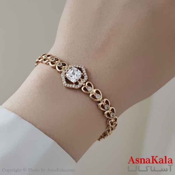 دستبند زنانه ترند برند ژوپینگ مدل تک نگین  کد DSB18736W