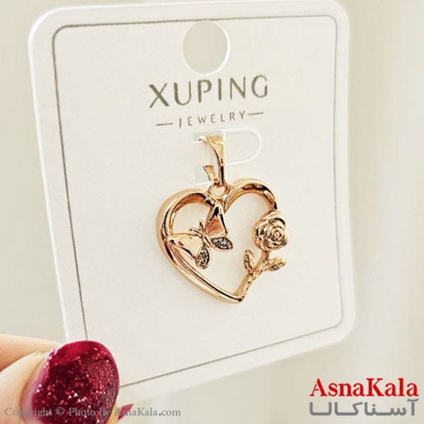 آویز ژوپینگ مینیمال دخترانه مدل قلب طرحدار کد GNB161085W