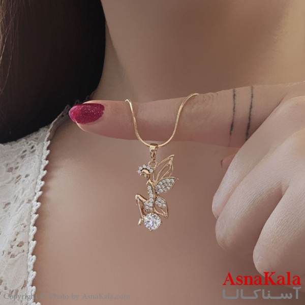 گردنبند ژوپینگ مینیمال دخترانه مدل دختر فرشته کد GNB161096W