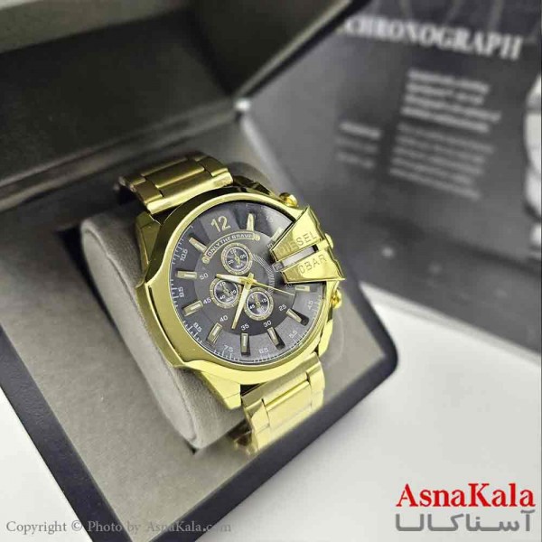 ساعت مچی عقربه ای مردانه دیزل شاخدار موتورکوارتز و طرح کرنوگراف کد WTCH11275W