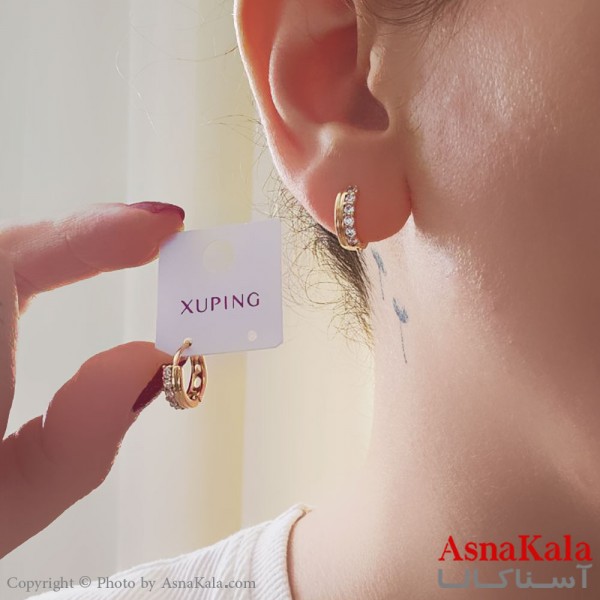 گوشواره حلقه ای زنانه مدل گرد مینیمال ژوپینگ کد GSH15892W