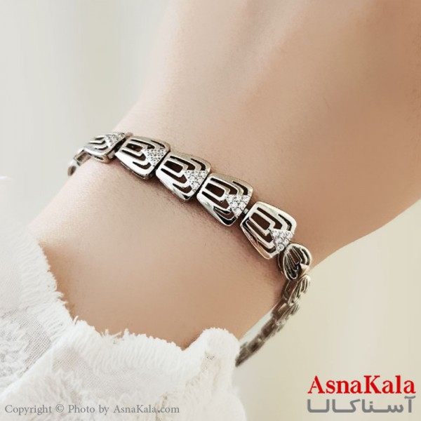دستبند زنانه ترند برند ژوپینگ مدل مربع نگینی کد DSB18741W
