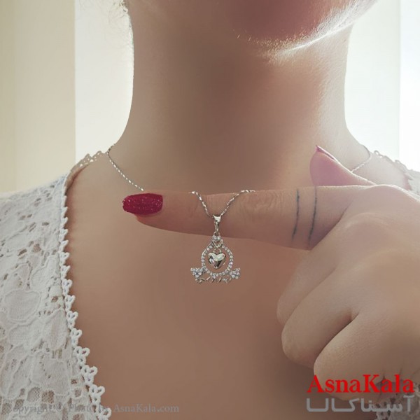 گردنبند ژوپینگ مینیمال دخترانه مدل حلقه قلبی کد GNB161104W