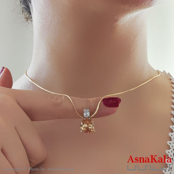 گردنبند ژوپینگ مینیمال دخترانه مدل نگین طلایی کد GNB161114W
