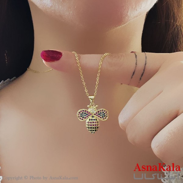 گردنبند استیل دخترانه مدل زنبور کد GNB161123W