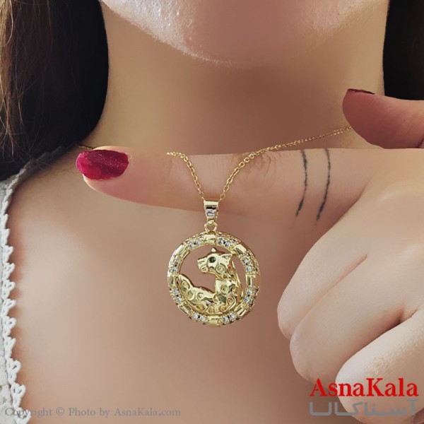 گردنبند استیل دخترانه مدل ببر نگینی کد GNB161124W