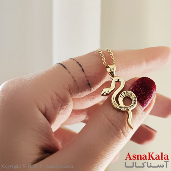 گردنبند استیل دخترانه مدل مار طلایی پیچی کد GNB161130W