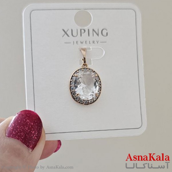 گردنبند ژوپینگ دخترانه مدل تک نگین درخشان کد GNB161144W