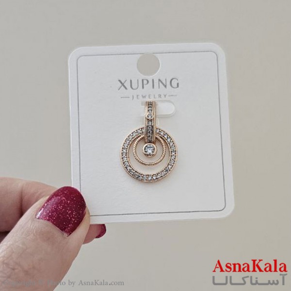 گردنبند ژوپینگ دخترانه مدل حلقه ای نگینی کد GNB161146W