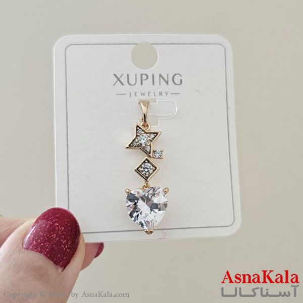 گردنبند ژوپینگ دخترانه مدل ستاره و قلب کد GNB161150W