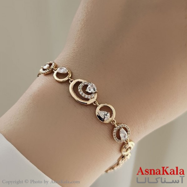 دستبند زنانه ترند برند ژوپینگ مدل دایره جواهری کد DSB18747W