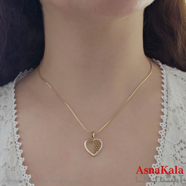 گردنبند ژوپینگ دخترانه مدل قلب حصیری کد GNB161163W