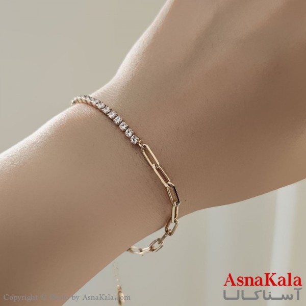 دستبند زنانه ترند برند ژوپینگ مدل نگینی ظریف کد DSB18748W