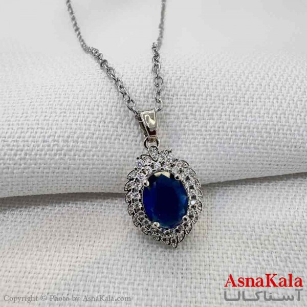 گردنبند استیل دخترانه مدل سنگ فول نگین کد GNB161207W