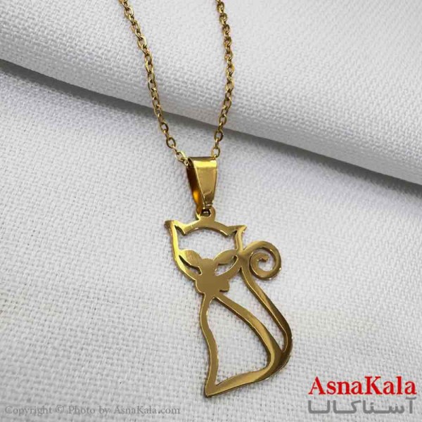 گردنبند استیل  مدل گربه کد GNB161219W